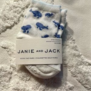 Janie and Jack Whale Socks - Size 0-3 months